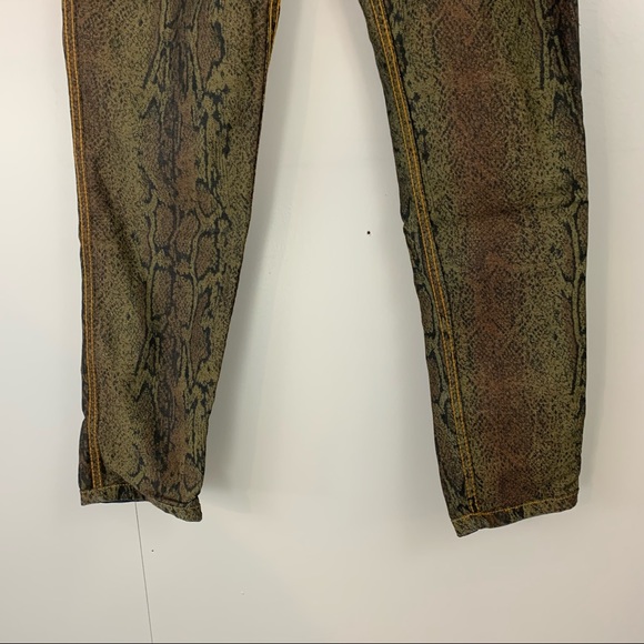 Bongo Reversible Jeans Snake Skin Dark Wash Blue Skinny 34 - Picture 3 of 11